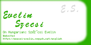 evelin szecsi business card